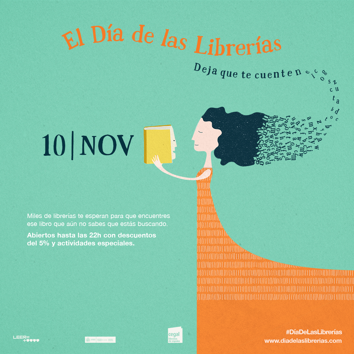 Cartel en castellano del Día de las Librerías